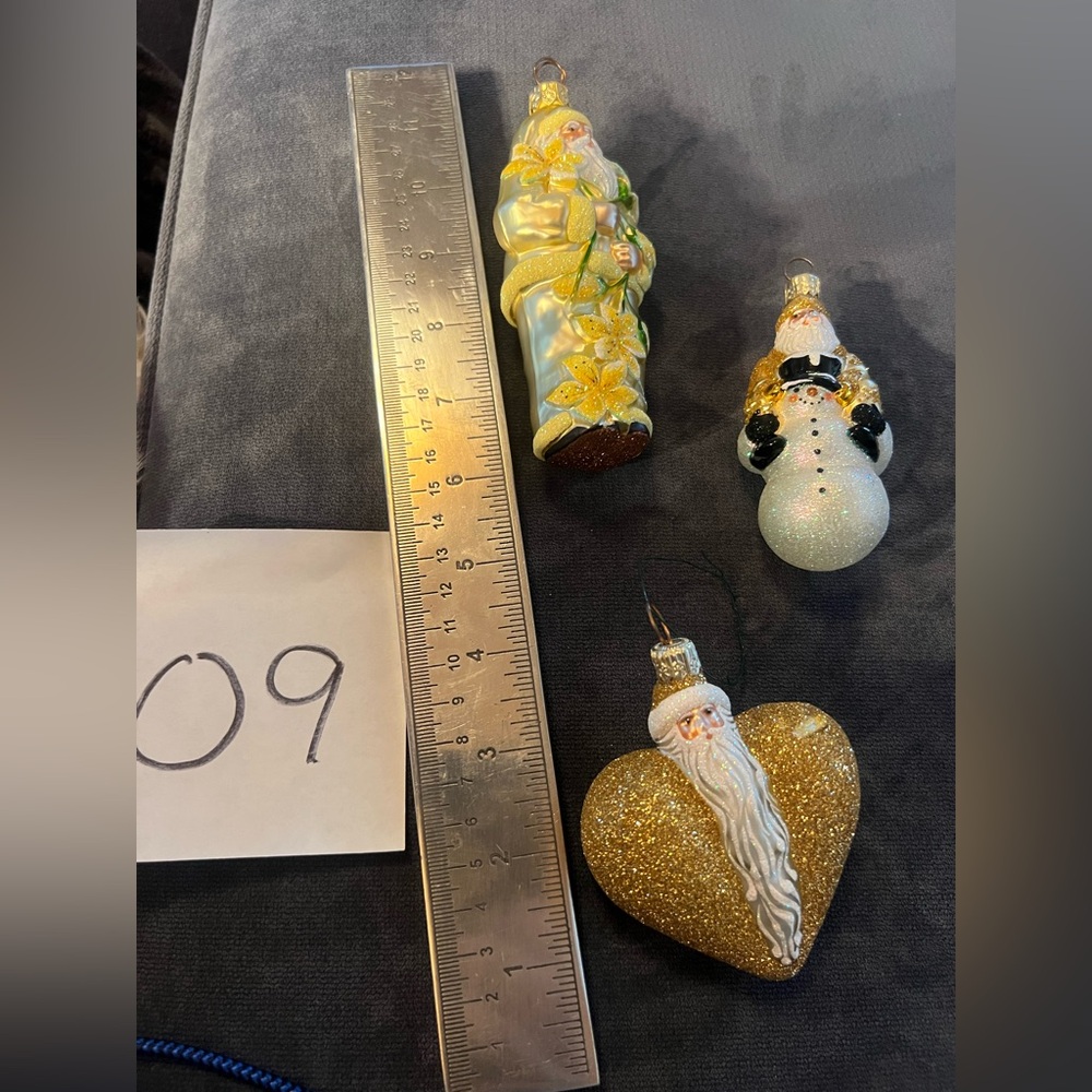 Gold and White Holiday Ornament Set